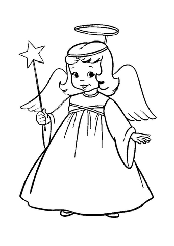 Angel In Christmas Play  Coloring Page